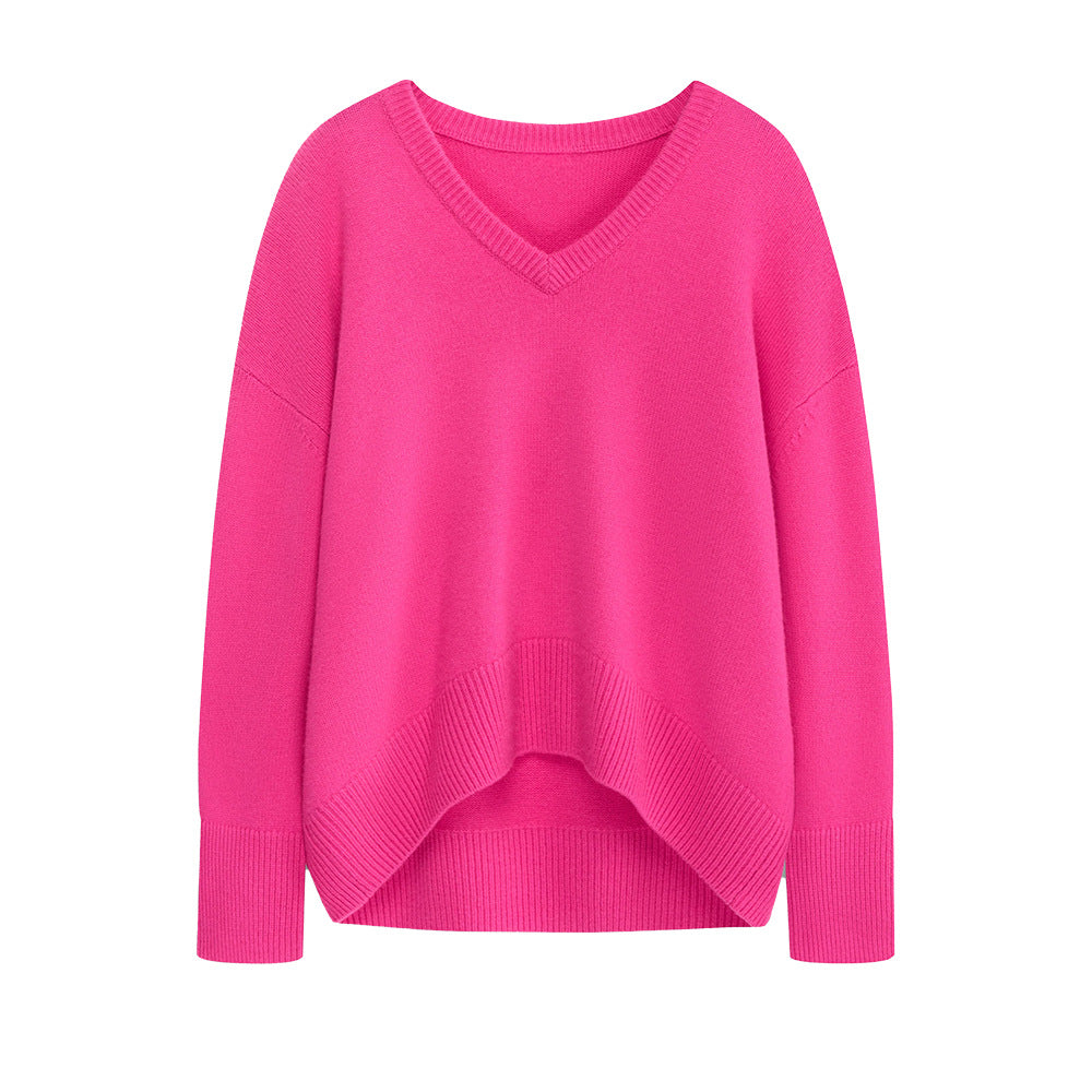 Women's Solid Color Versatile Jumper Loose Knitted Sweaters