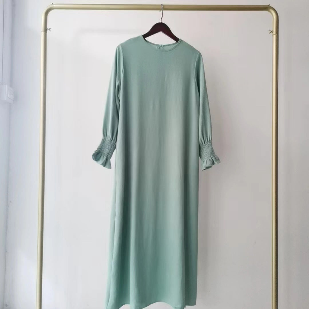 Women's Dress Fashion Round Neck Solid Color Dresses