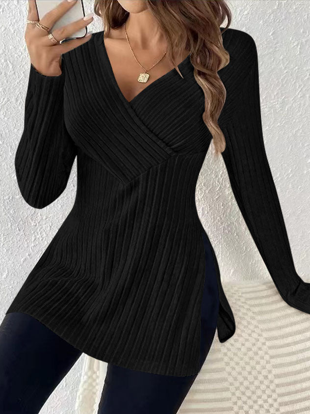 Women's Sleeve Solid Color Leisure Pajamas Sunken Sweaters