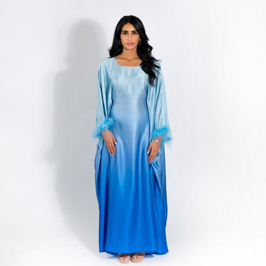 Gradient Color Party Batwing Sleeve Dress Dresses