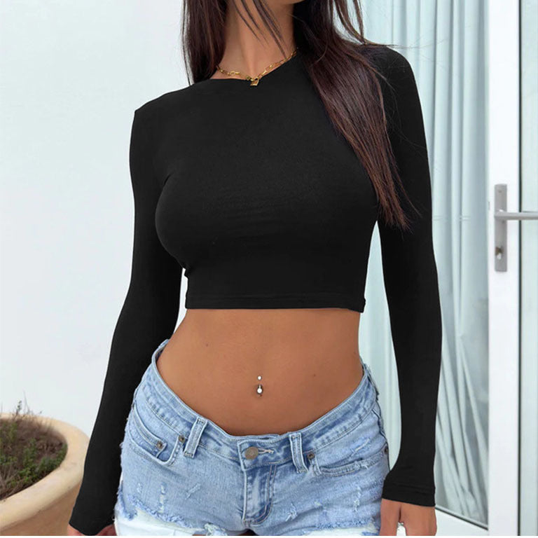 T-shirt Outer Wear Navel Hot Long Blouses