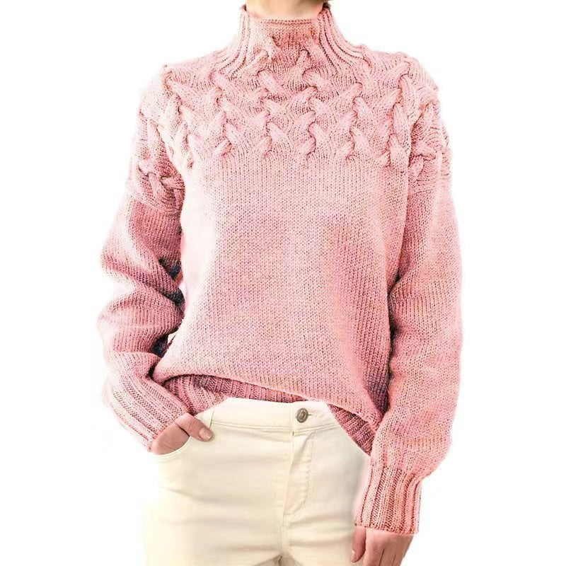 Women's Long-sleeved Turtleneck Solid Color Pullover Sweaters