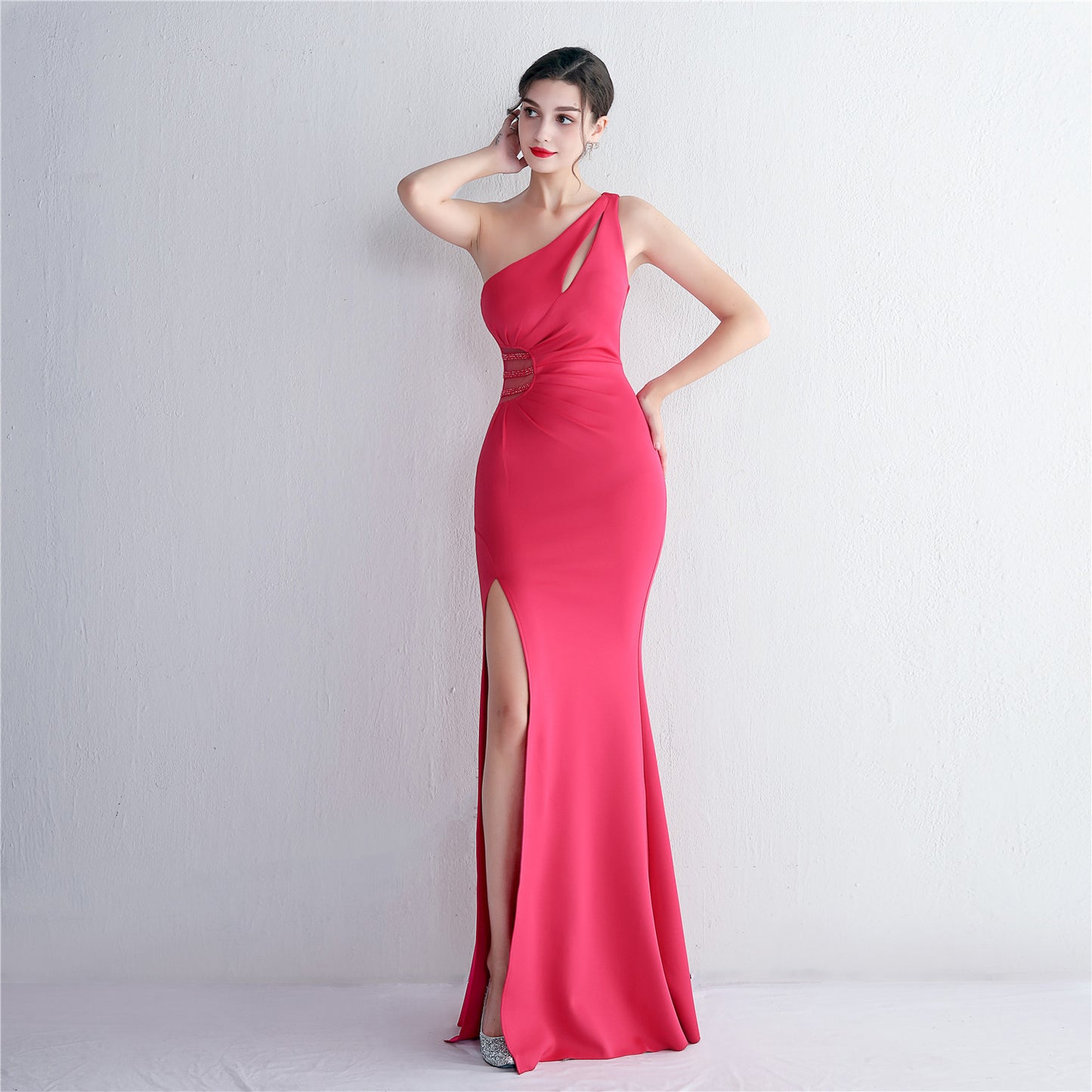 Toast Long Shoulder Appreciation Dinner Fishtail Car Evening Dresses