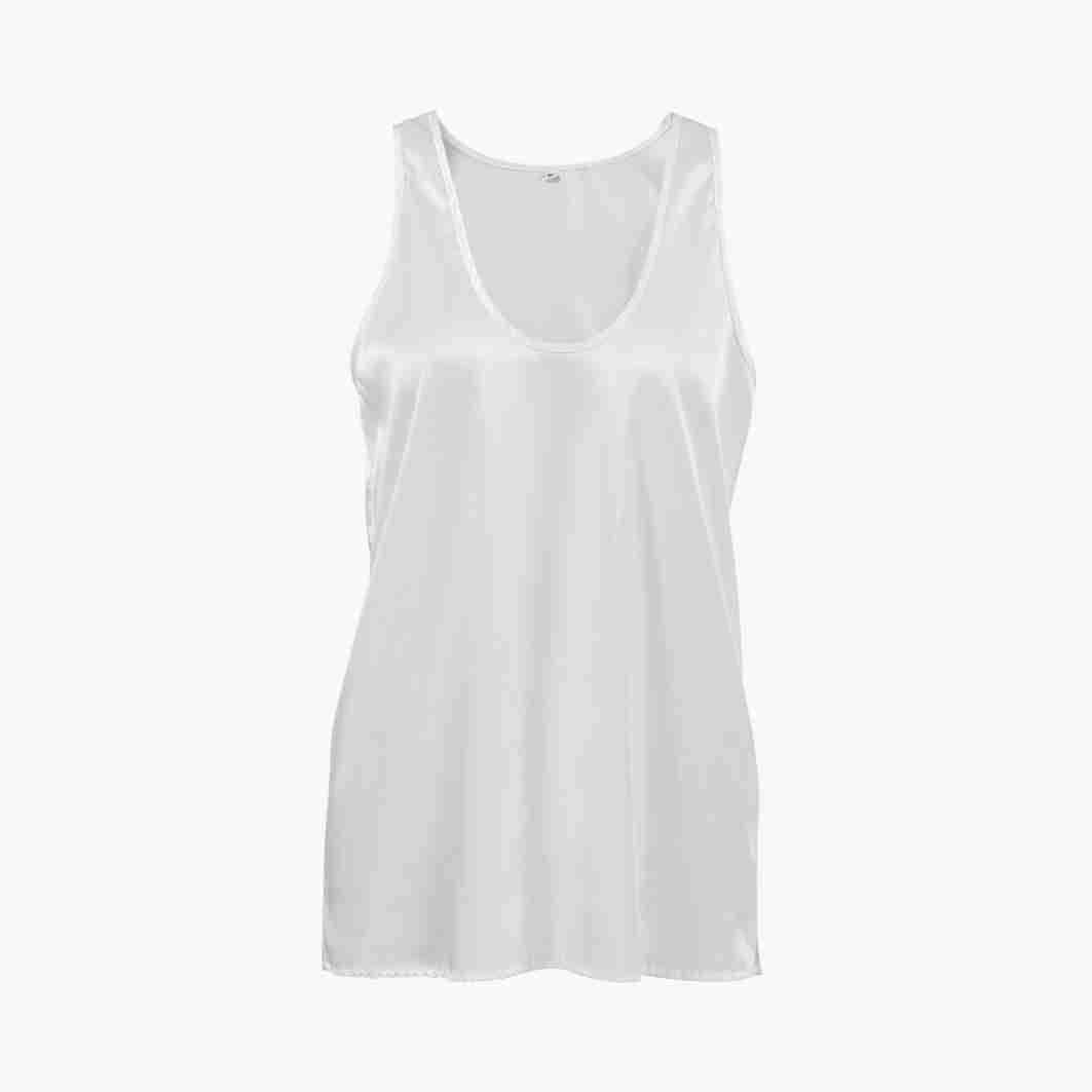 Women's Color Satin Sleeveless T-shirt Versatile Street Tops