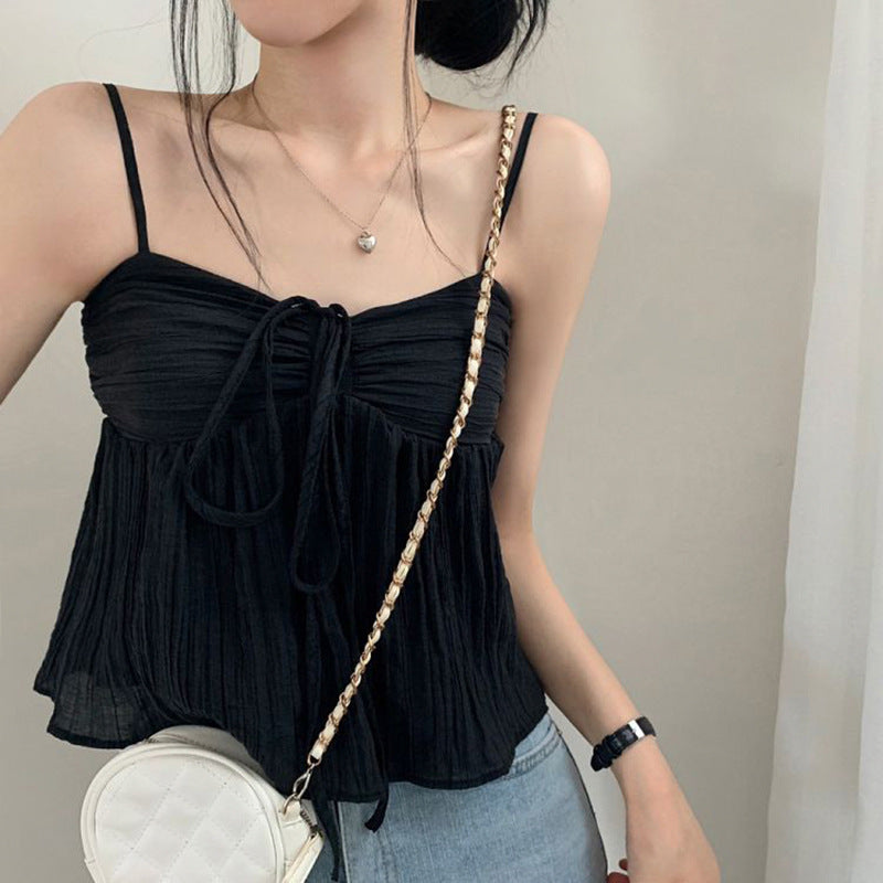 Women's Wear Trendy Fairy Style Pleated Loose Vests