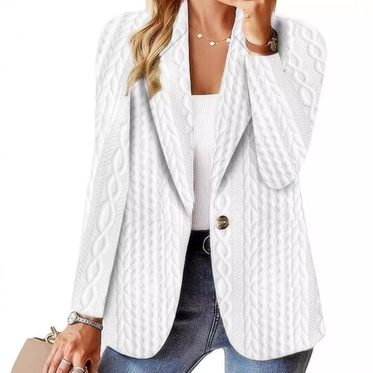 Women's Fashionable Solid Color One Button For Blazers