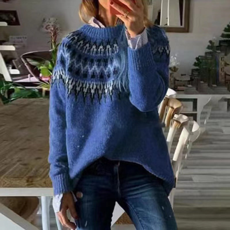 Women's Acrylic Thick Needle Thickened Jacquard Knitted Sweaters