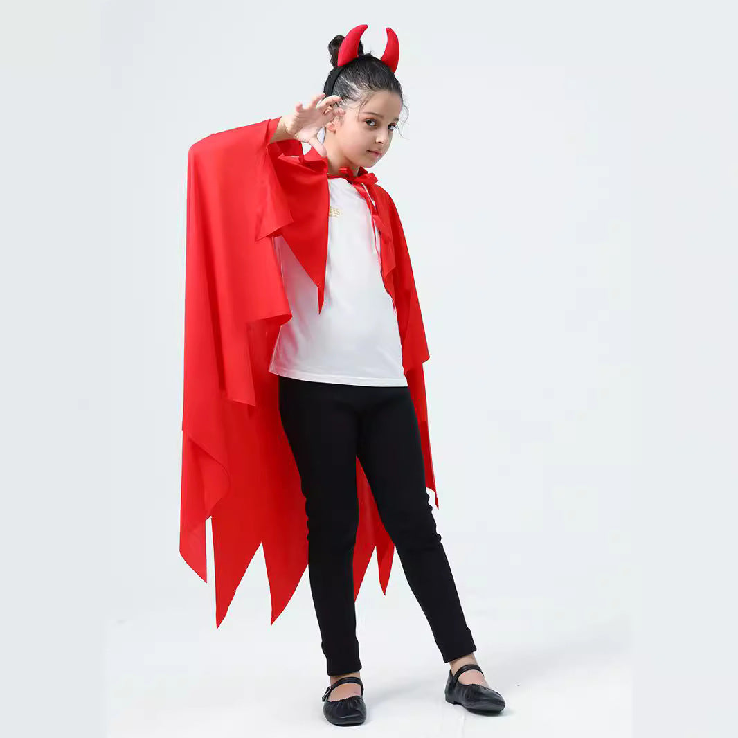 Halloween Cloak Red Devil Horn Robe Costumes