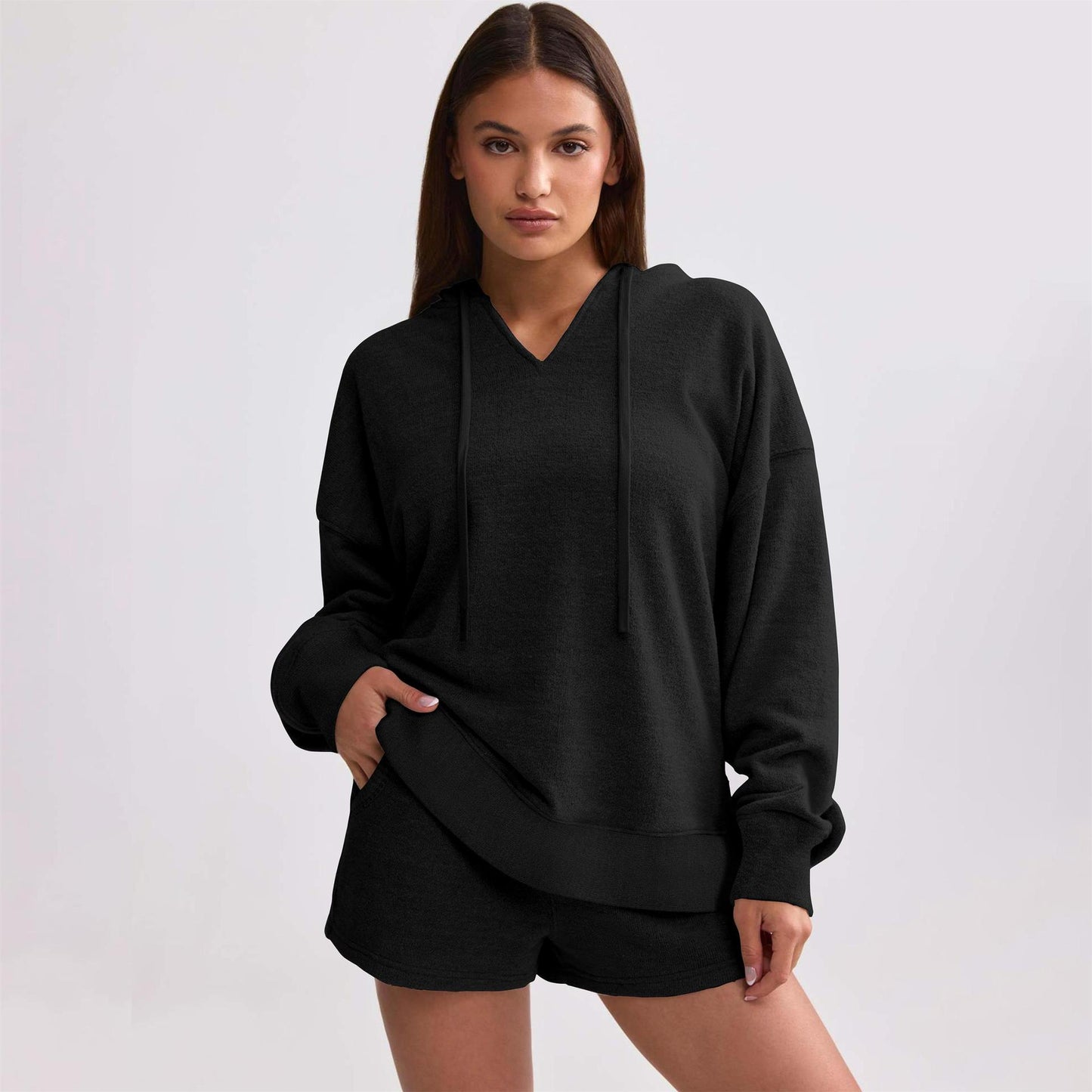 Women's Knitted Loose Long Sleeve Hooded Street Style Sweaters