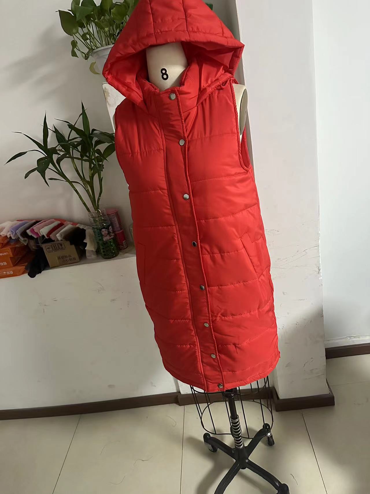 Color Hooded Long Cotton Casual Fashion Coats