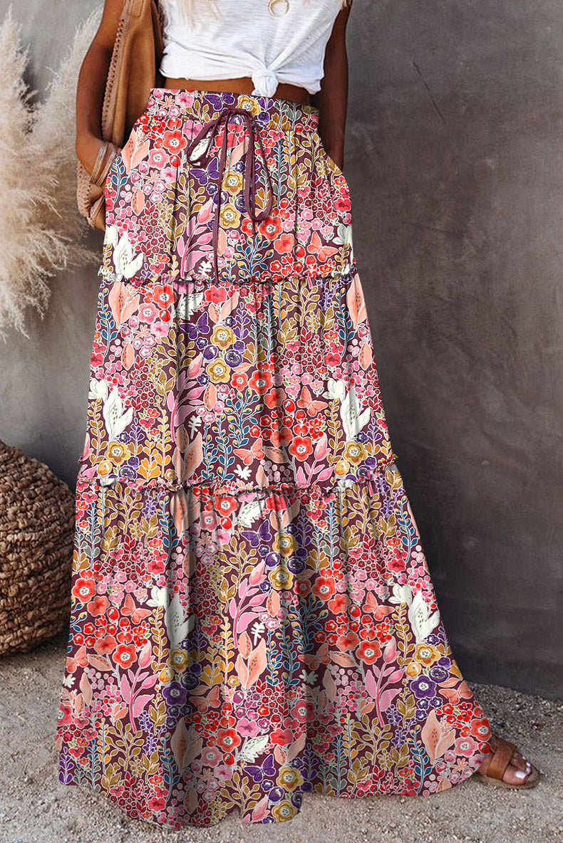 Style Loose Casual High Waist Long Skirts