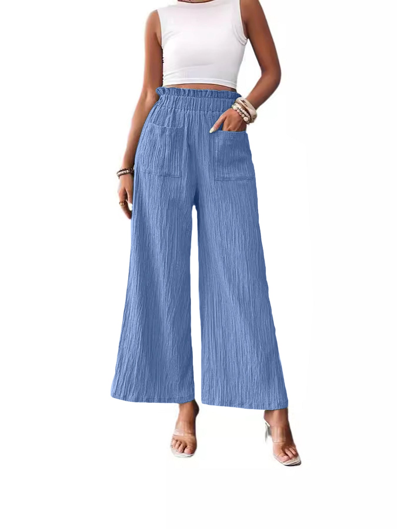 Women's Solid Color Casual Loose Slimming Trousers Pants