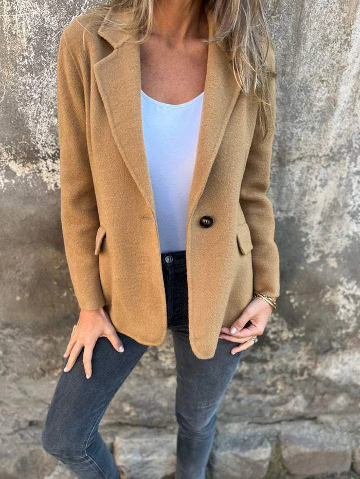 Glamorous Casual Button Solid Color Wool Coats