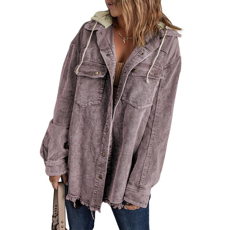 Women's For Color Contrast Patchwork Single-breasted Loose Jackets