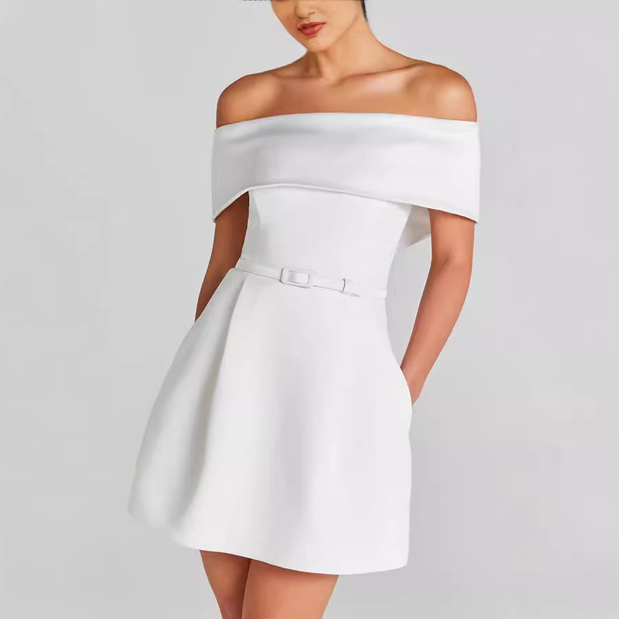 Robe ceinture pour femme, tenue de soirée décontractée et tendance