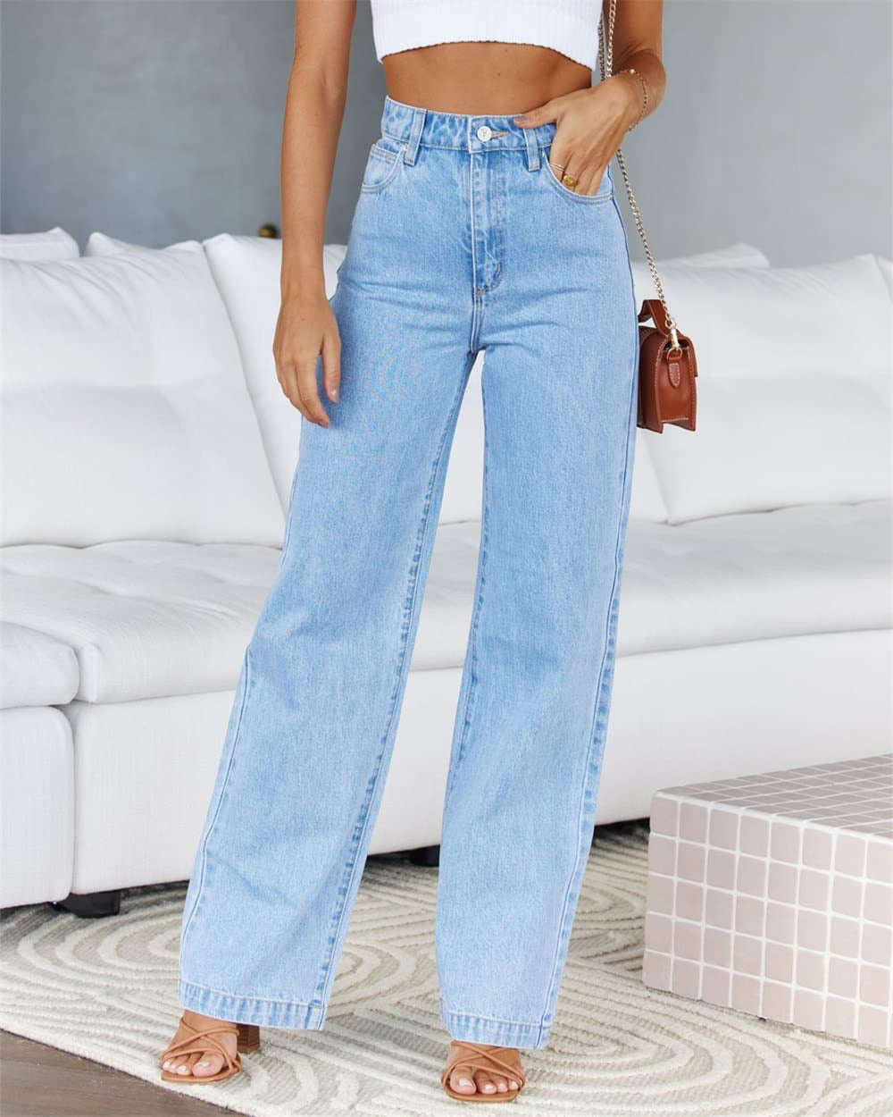 Women's Stretchy Denim Trousers Fashion Wash Jeans