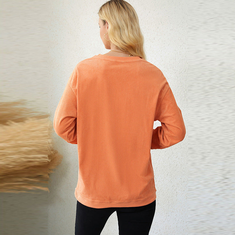 Pull à capuche simple imprimé pour femme, pull long de couleur unie