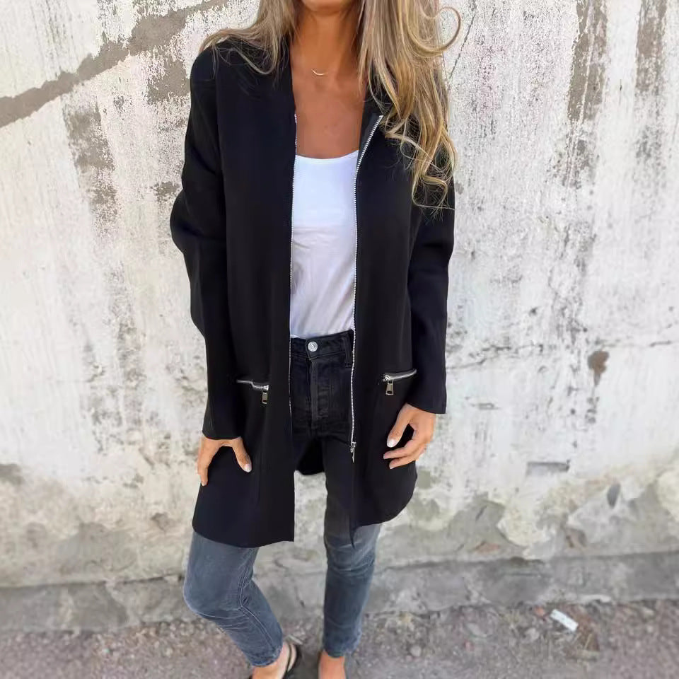 Women's Long-sleeved Hooded Loose Fashion Casual Mid-length Coats