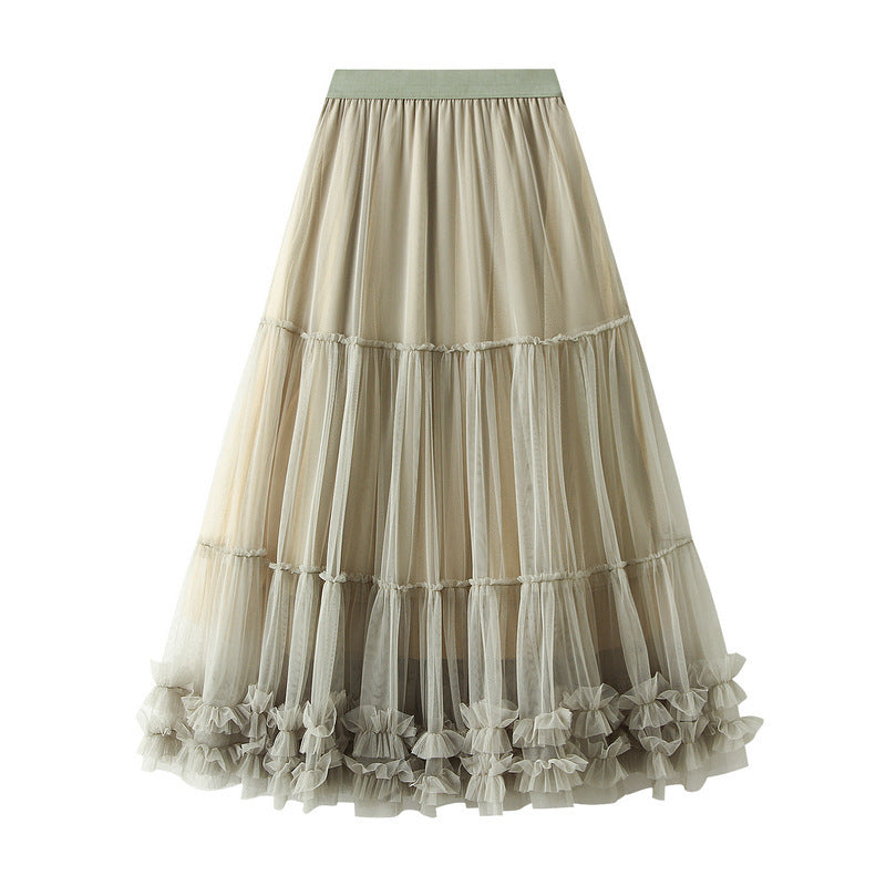 Big Swing Puffy Fairy Gauze Korean Style High Skirts