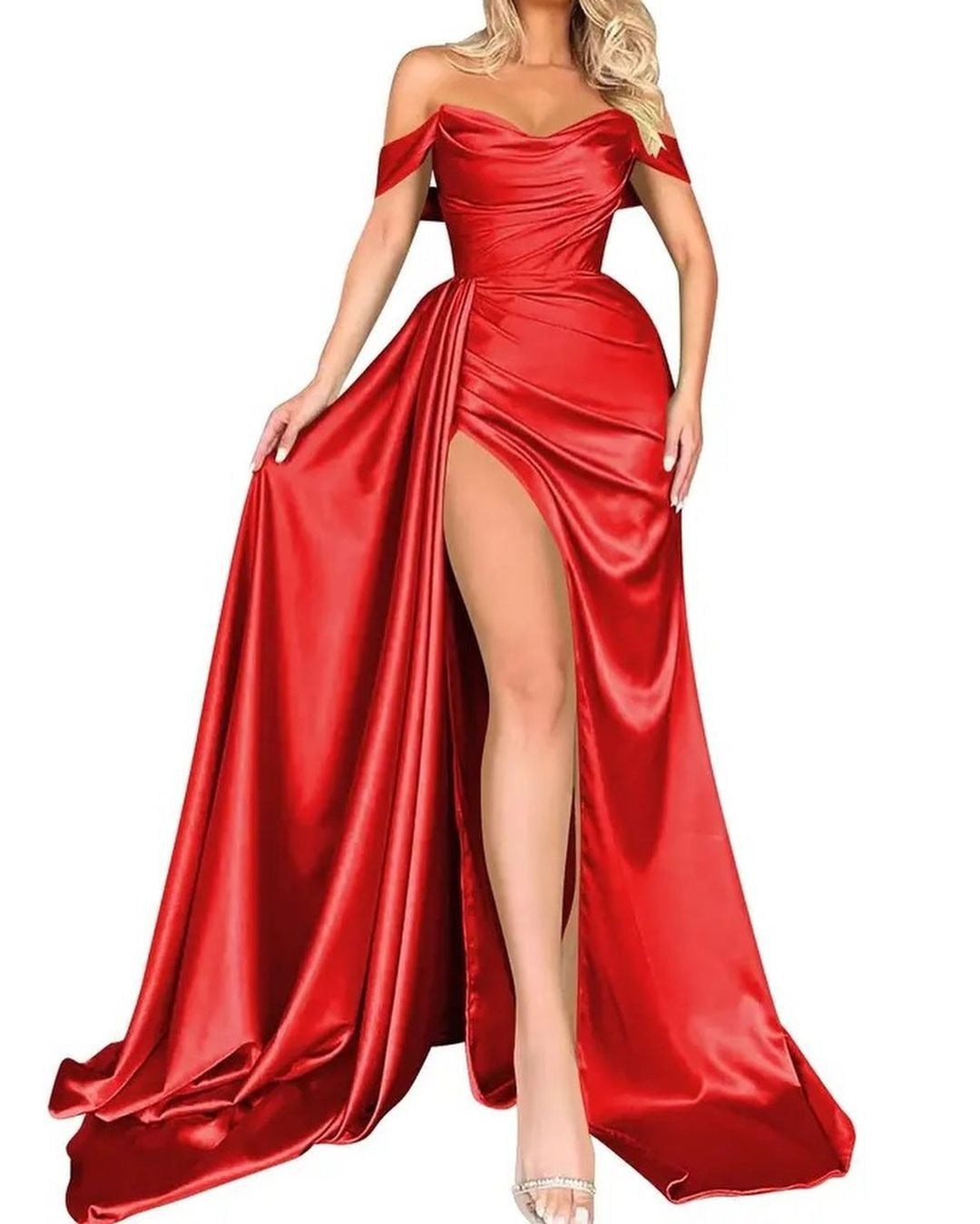 Banquet High Slit Sexy Host Slimming Evening Dresses