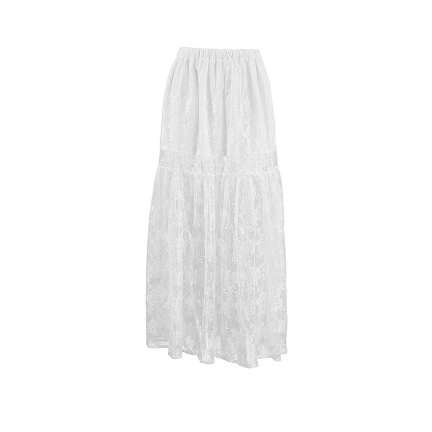 Women's Polyester Lace A- Hem Commute Style Skirts