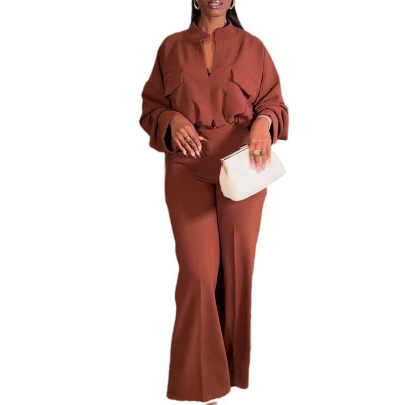 Women's Spring Casual Long Sleeve Wide Leg Suits