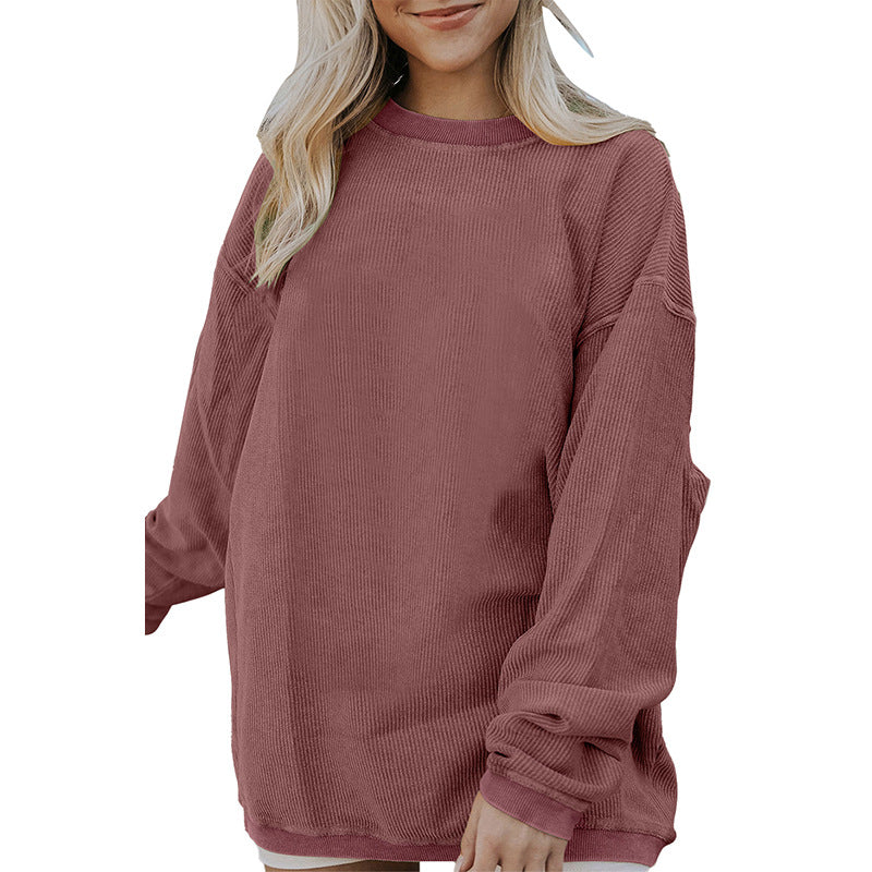 Pull à capuche simple imprimé pour femme, pull long de couleur unie