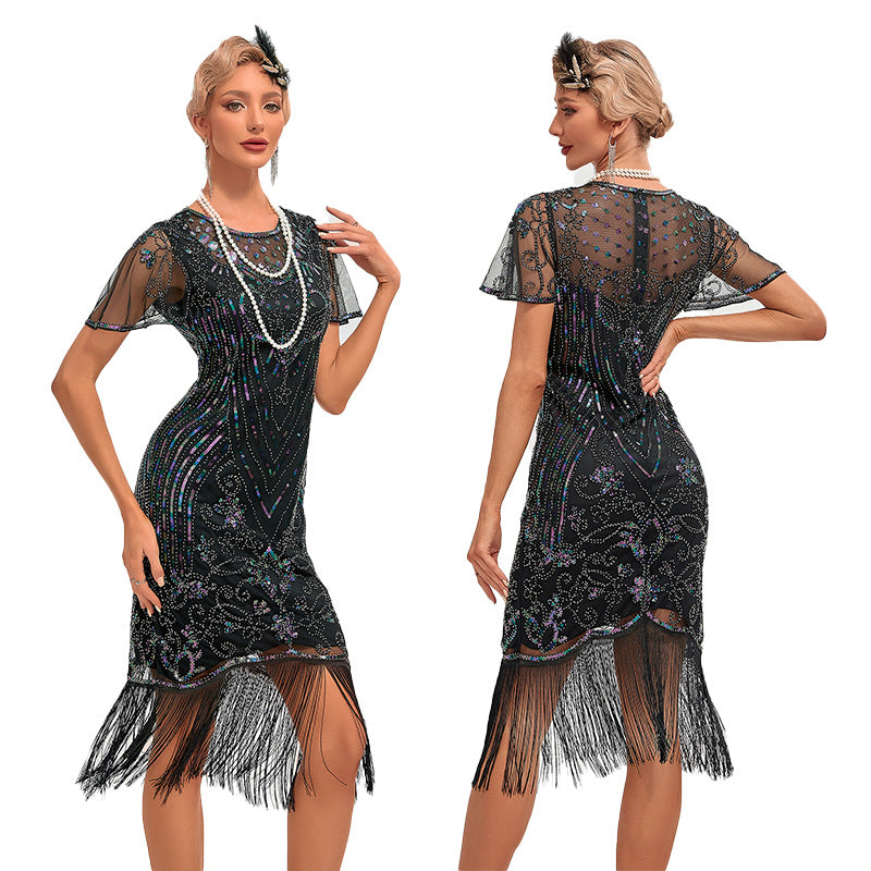 Dance Party Embroidery Tassel Dress Cocktail Evening Dresses