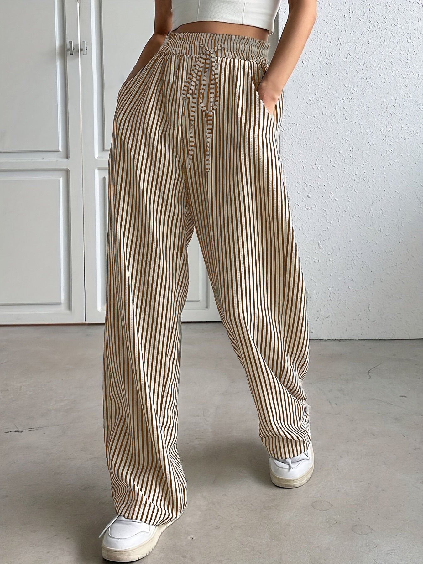 Women's Pretty Cool Striped Casual Trousers Pants