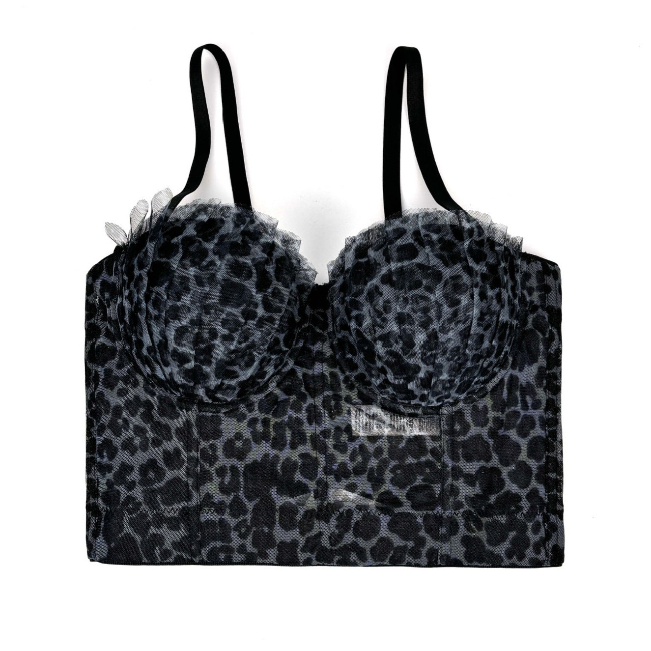 Design Pleated Tube Sexy Leopard Print Tops