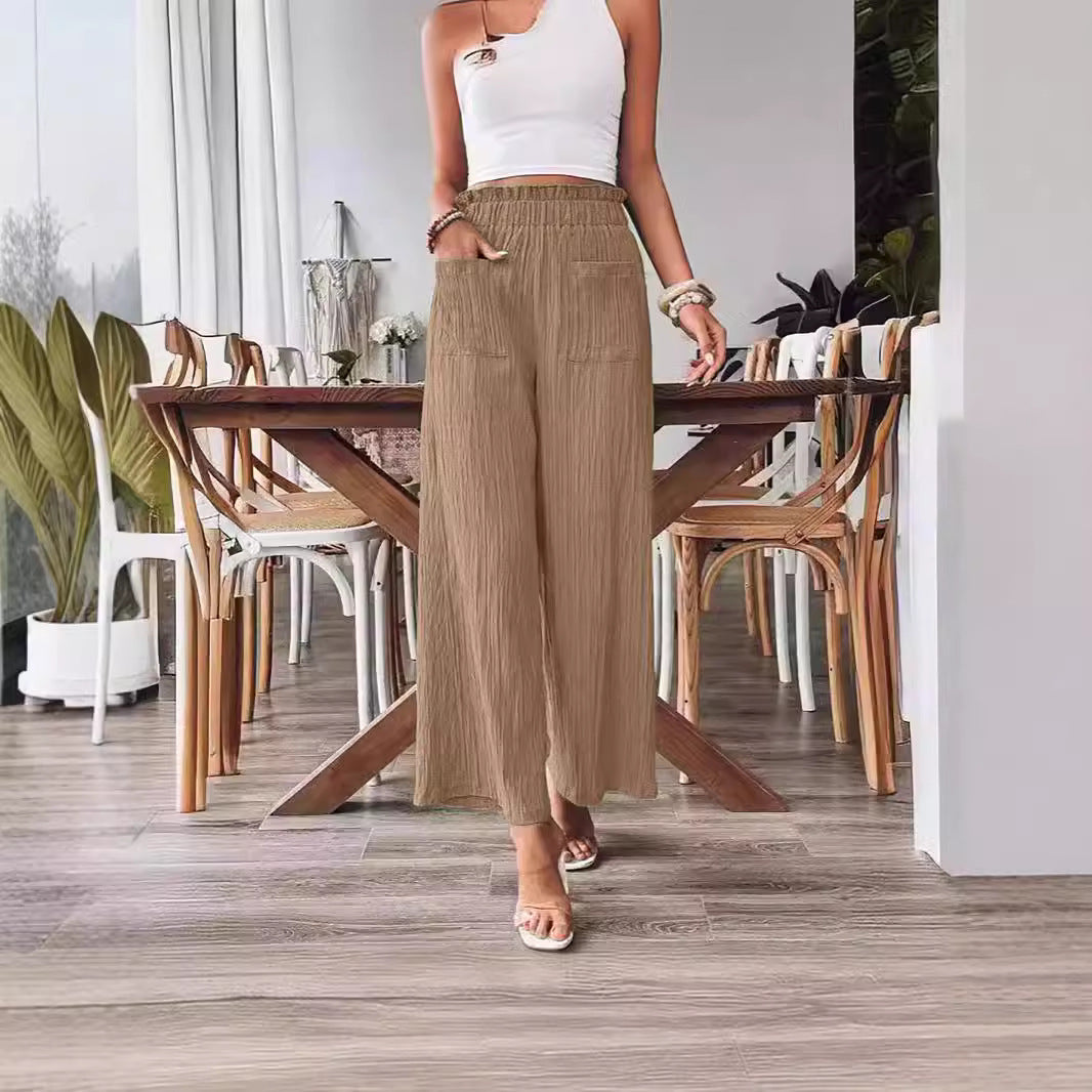 Women's Solid Color Casual Loose Slimming Trousers Pants