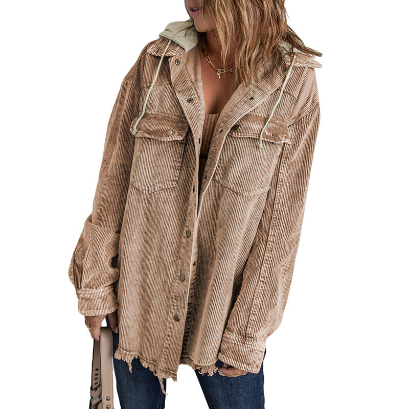 Women's For Color Contrast Patchwork Single-breasted Loose Jackets