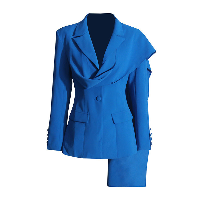 Elegant Ribbon Stitching Design Solid Color Blazers