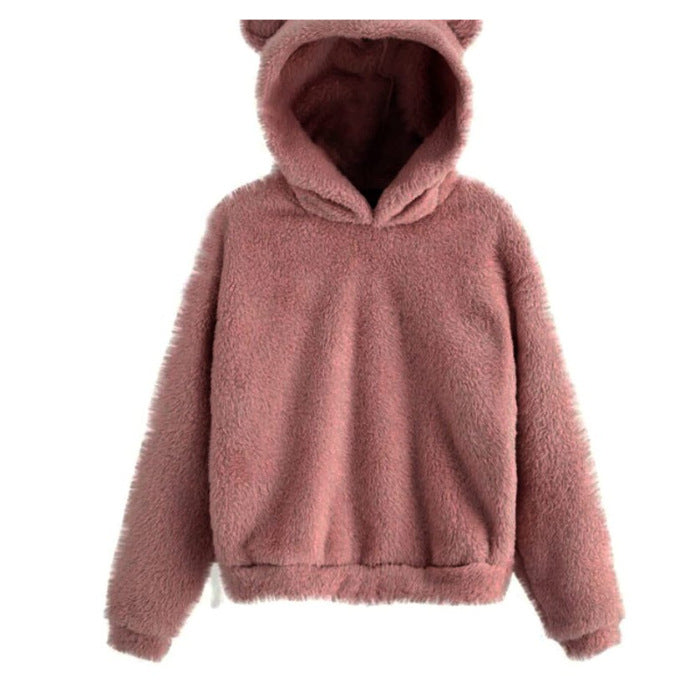 Pulls à capuche chauds et élégants avec oreilles de lapin moelleuses