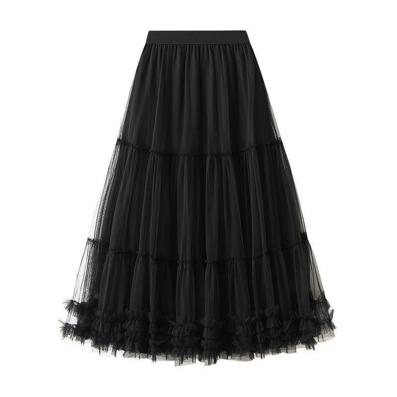 Big Swing Puffy Fairy Gauze Korean Style High Skirts