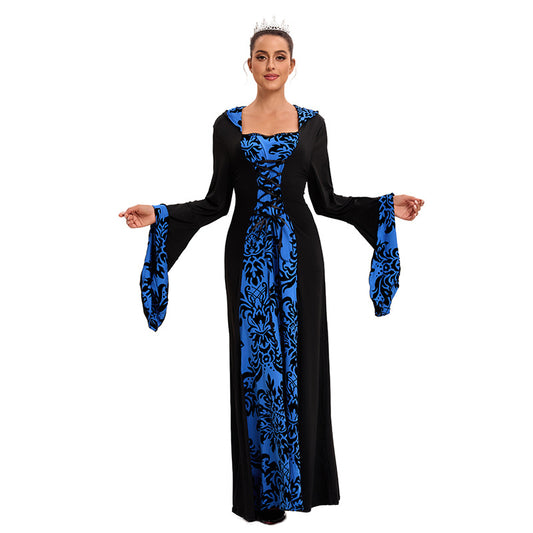 Retro Dress Artistic Long Sleeve Cinched Costumes