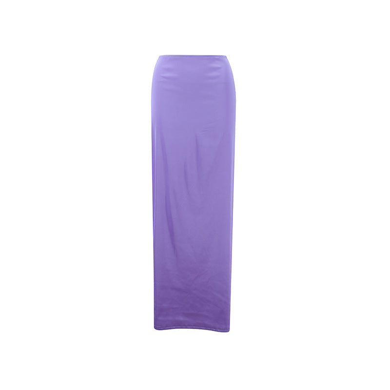 Robe longue slim de couleur unie de haute qualité, jupes irrégulières