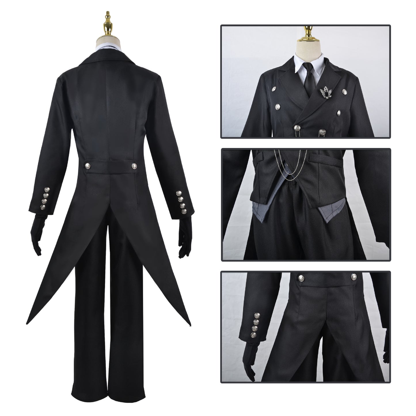 Black Butler Clothes Sebastian Swallowtail Dress Costumes