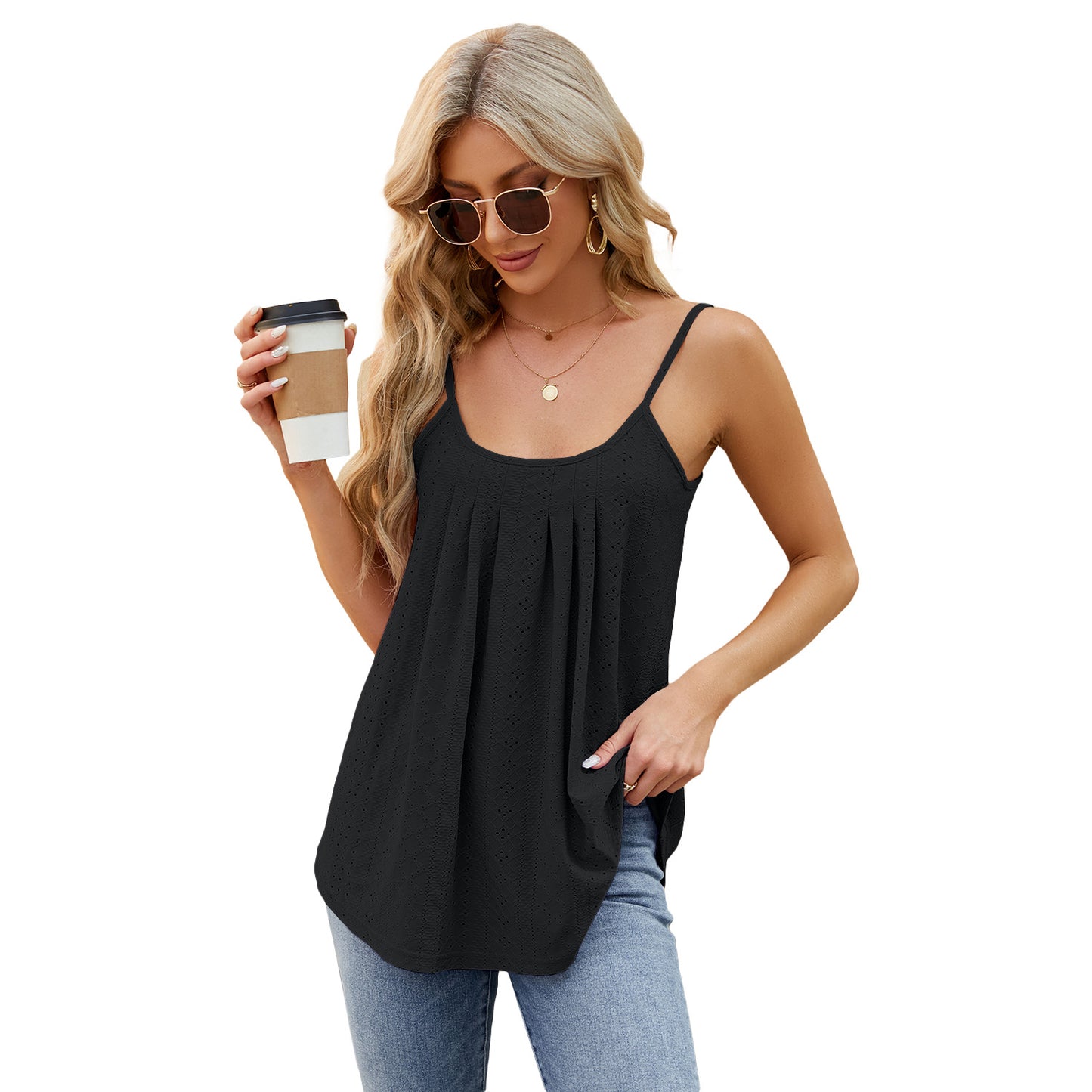 T-shirt populaire pour femmes Camisole sans manches pour hauts