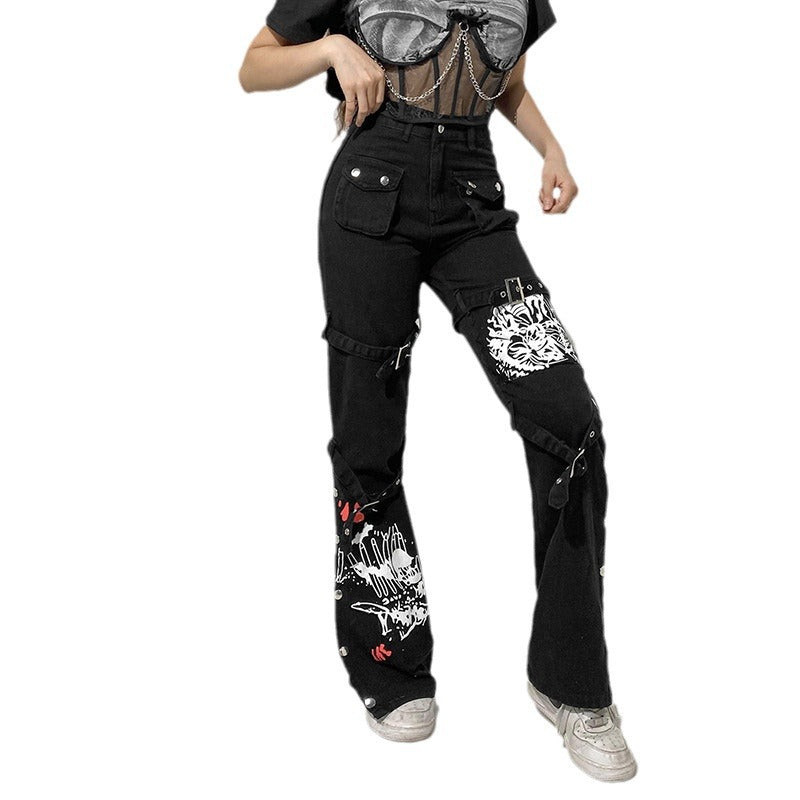 Fashion Cool Style Early Autumn Design Printed Jeans