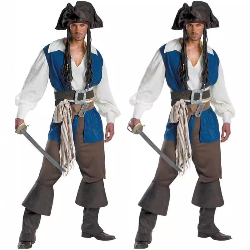 Men's Game Caribbean Pirate Ship Captain Sailor Costumes