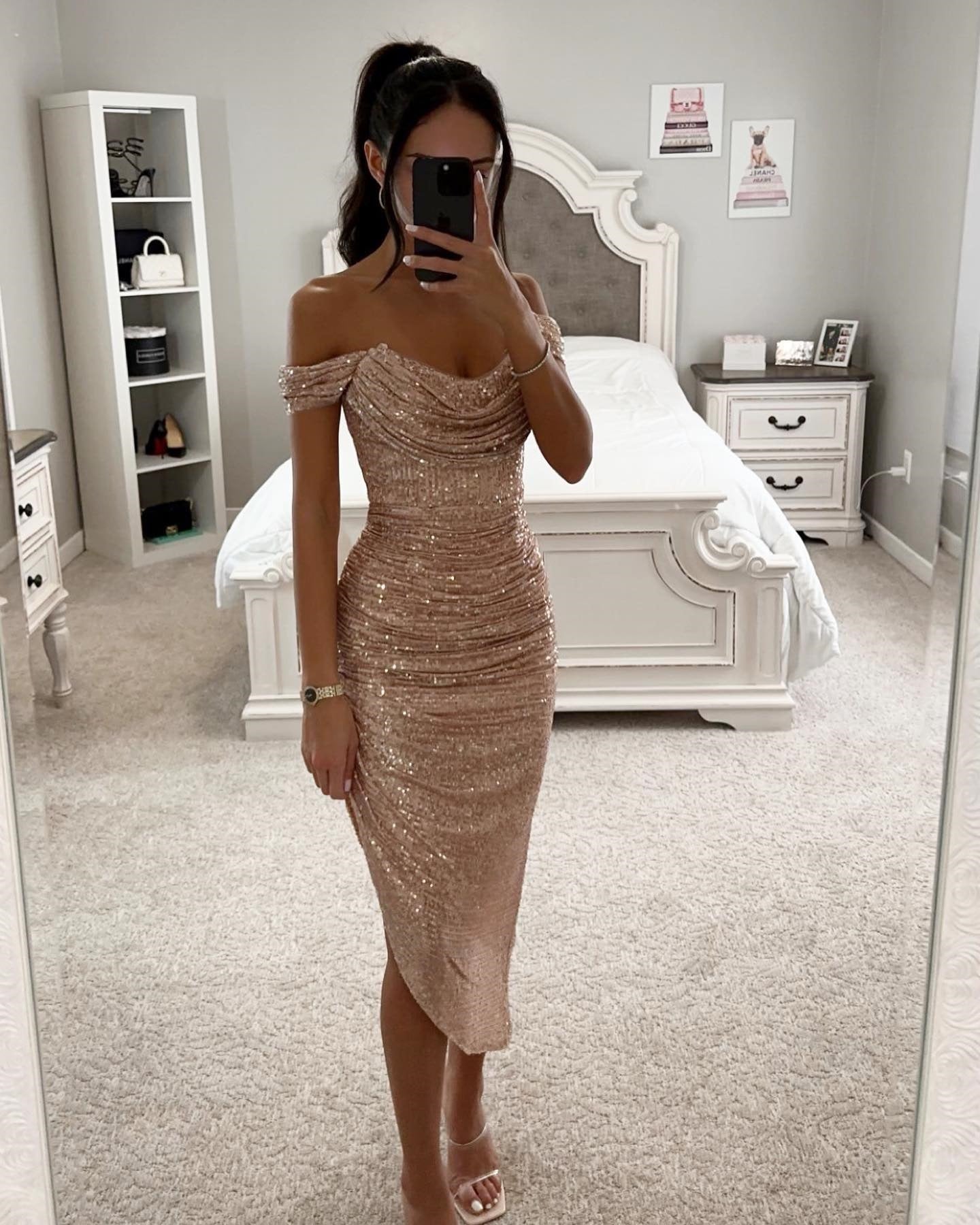 Robe à paillettes pour femmes, tenue décontractée à la mode, tenue de soirée à fermeture éclair