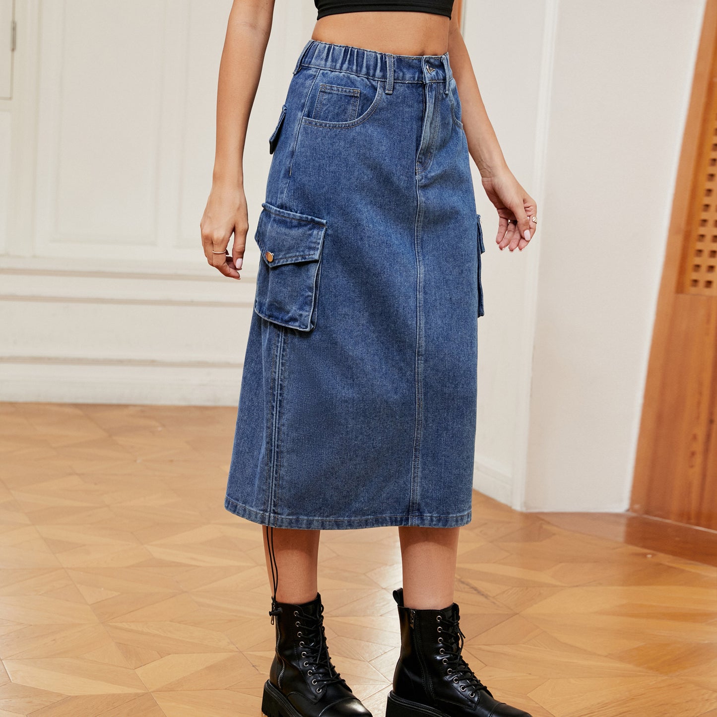 Women's Single Denim Casual Mid-length Fashion Skirts