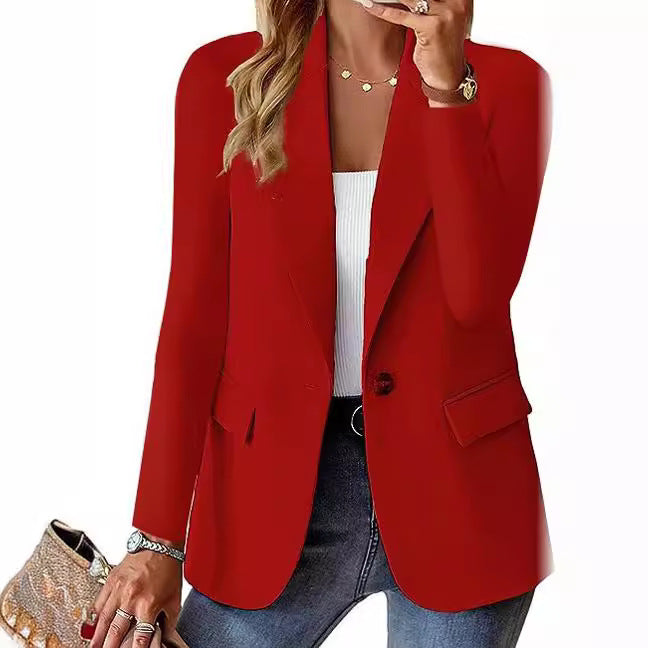 Autumn Long Sleeve Solid Color Multicolor Jackets