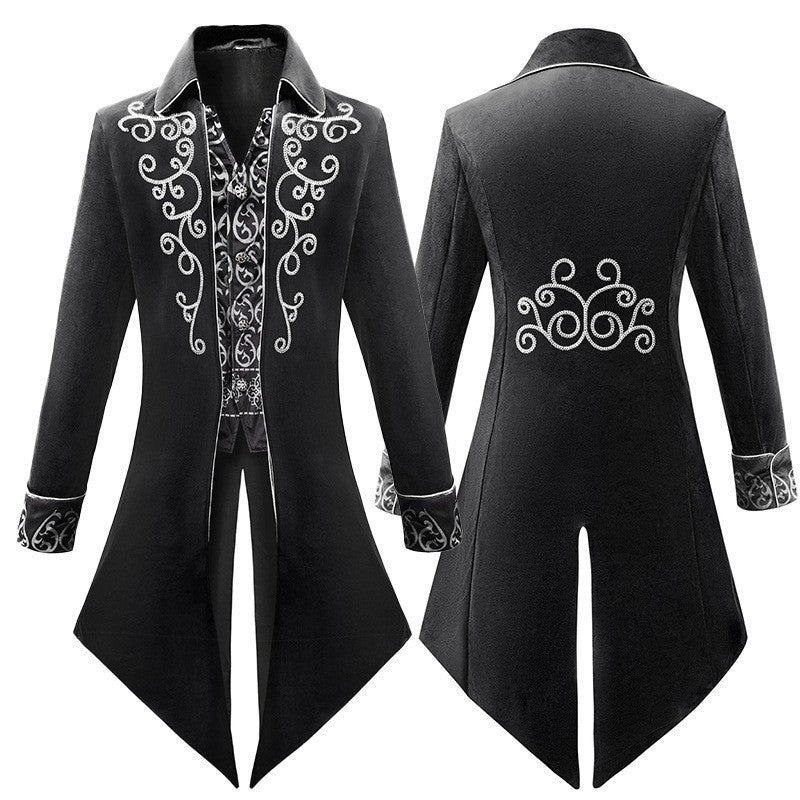 Men's Vintage Swallowtail Medieval Gentleman Gorgeous Court Costumes