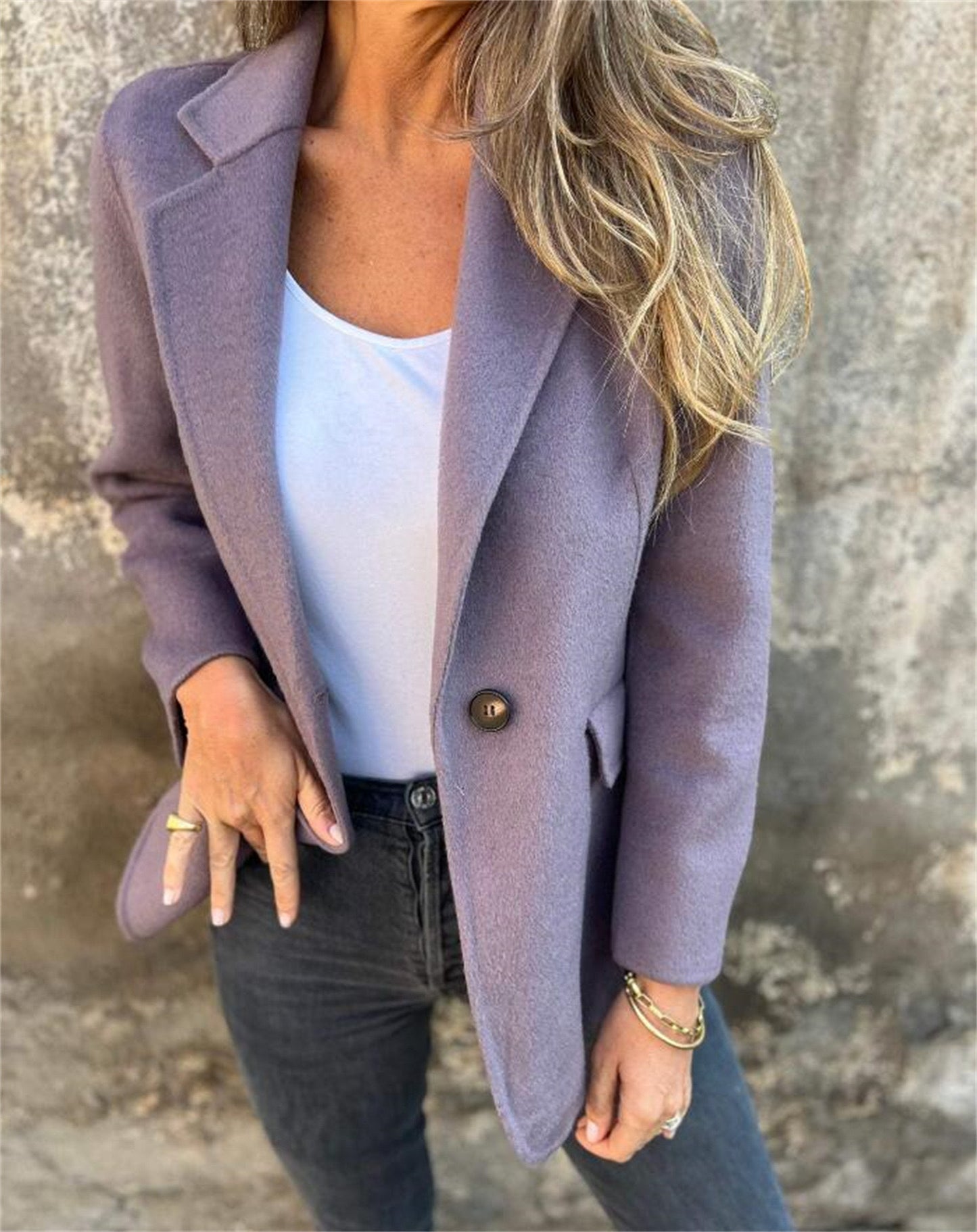 Glamorous Casual Button Solid Color Wool Coats