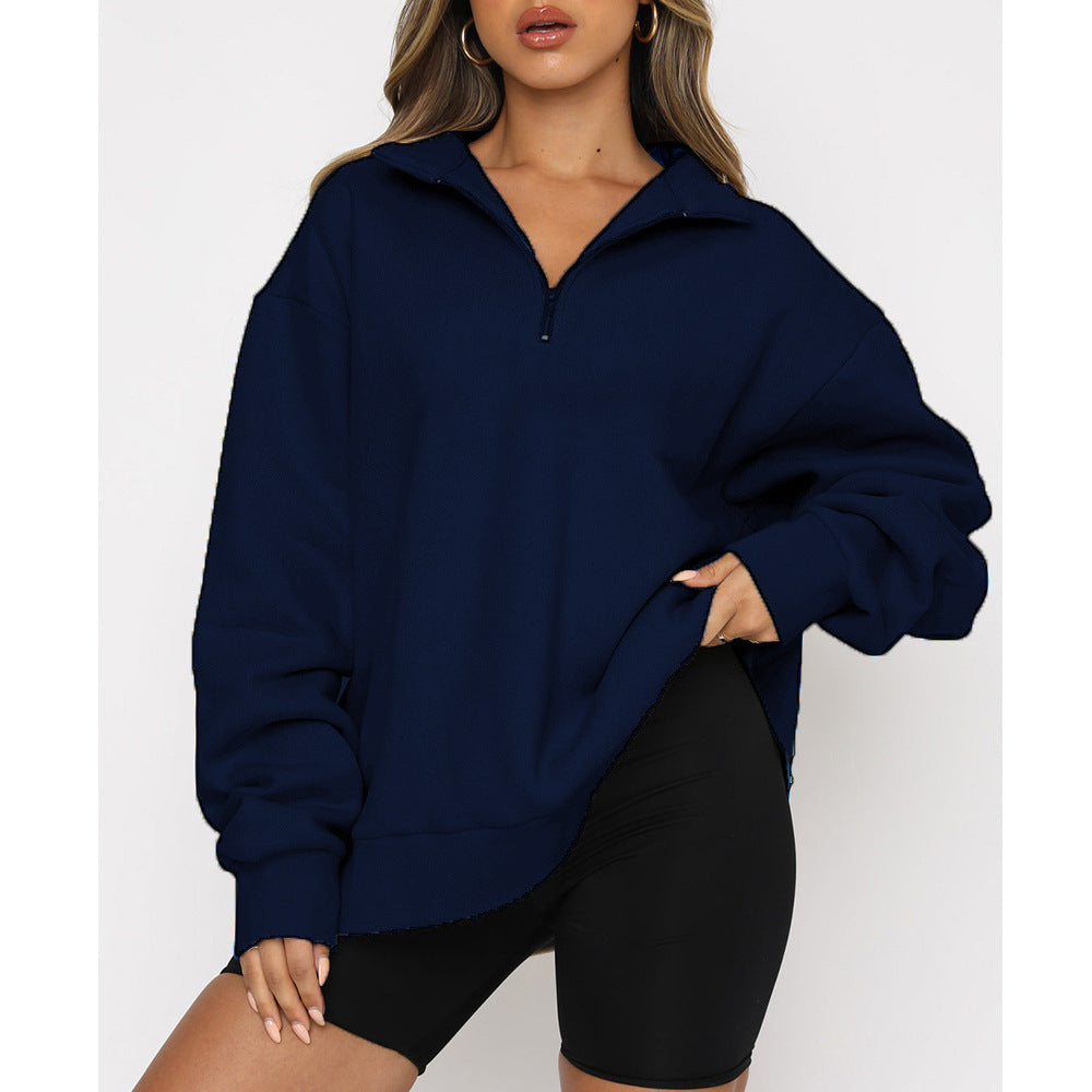 Sweat à capuche Veet pour femme, couleur unie, ample, sans pull