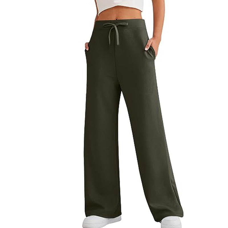 Women's Solid Color Casual Loose Wide Leg Pants