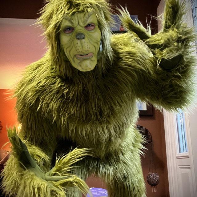 Costumes du Père Noël Grinch avec un pantalon en laine