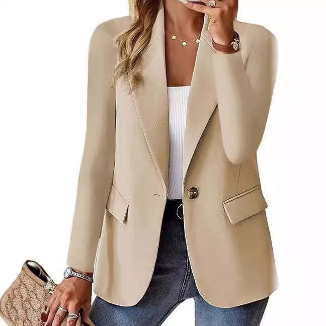 Autumn Long Sleeve Solid Color Multicolor Jackets